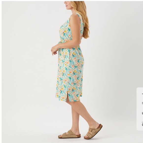 Duluth Trading Co To 'n' Flow Midi Dress floral tropical medium - Picture 5 of 7